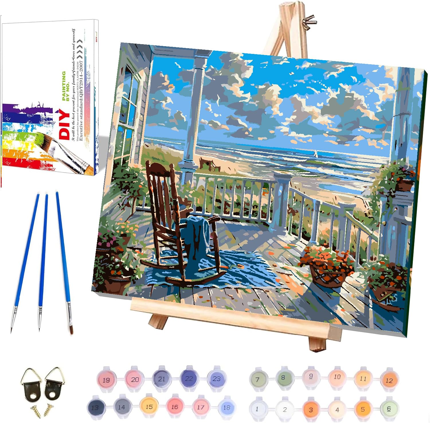 Clendo Landscape Paint by Numbers for Adults with Easel