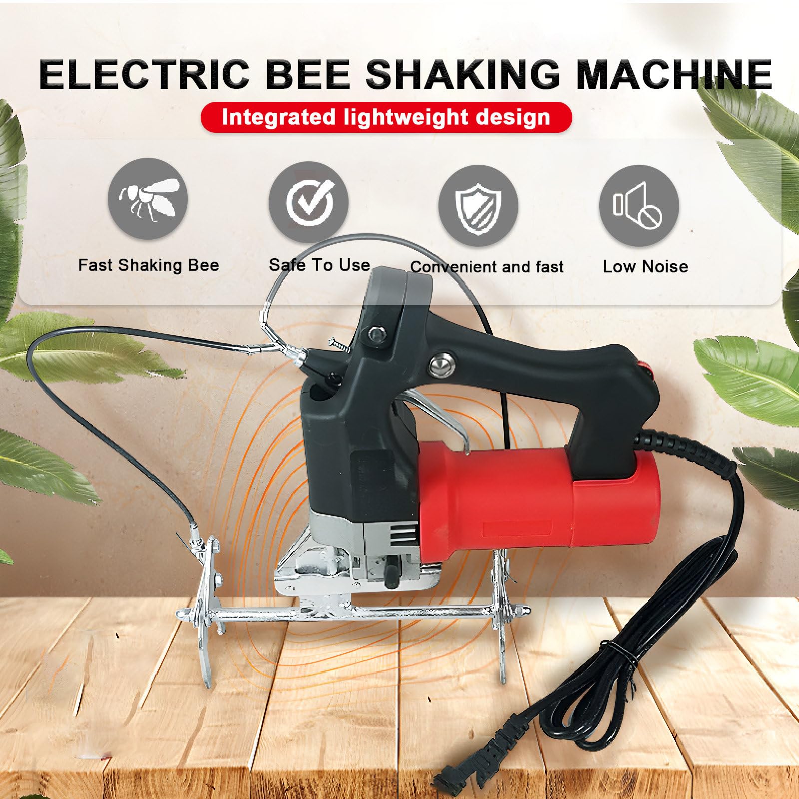 Elektrische Bienenstock-Rahmen-Schüttelmaschine mit rutschfestem Griff, effizientes Honigerntewerkzeug, einfache Bedienung und langlebiges Design für Imker