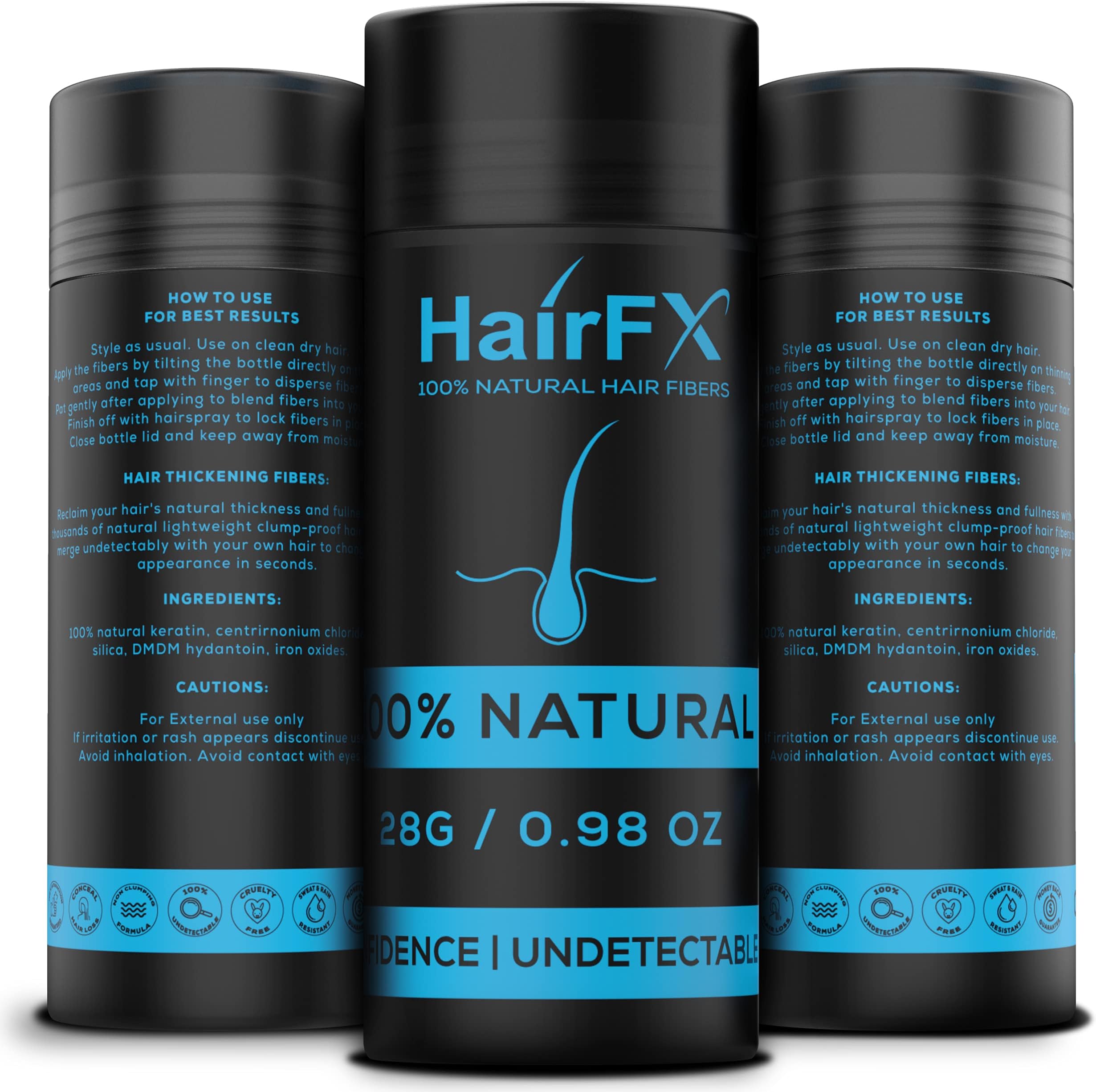 Hair Fibers for Thinning Hair (LIGHT BROWN) Undetectable & Natural - Giant 28g Bottle โ Hair Thickener + Instant Thicker Fuller Hair - Completely Conceals Hair Loss in 15 Second for Women & Men