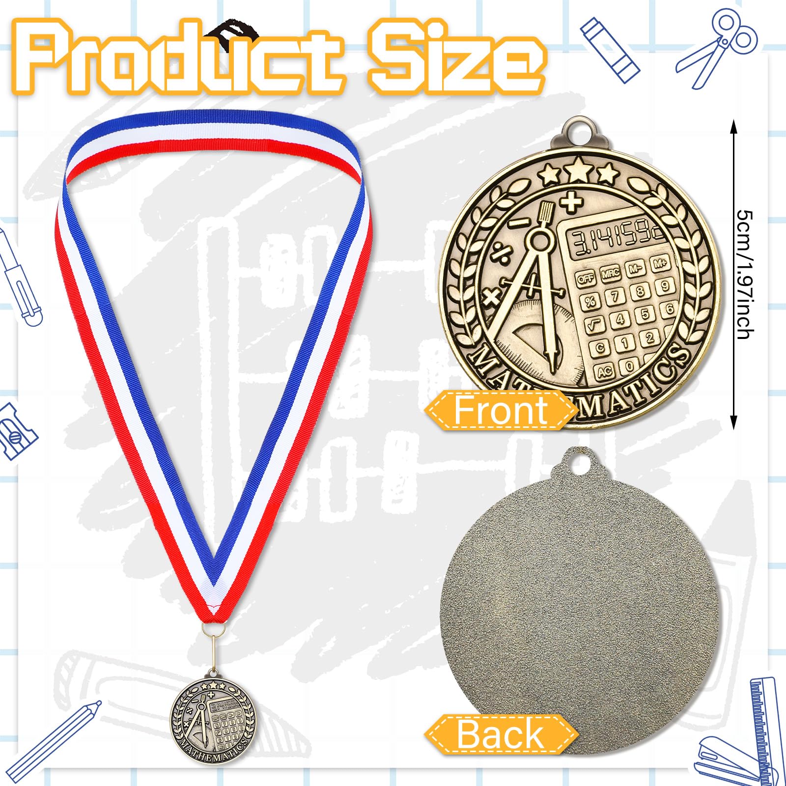 Quelay 60 Pcs Gold Award Medals with Neck Ribbons 2 Inch Winner Medals Awards Bulk Metal Trophy Award Prize Gift for Adult Competitions Education Tournaments Event