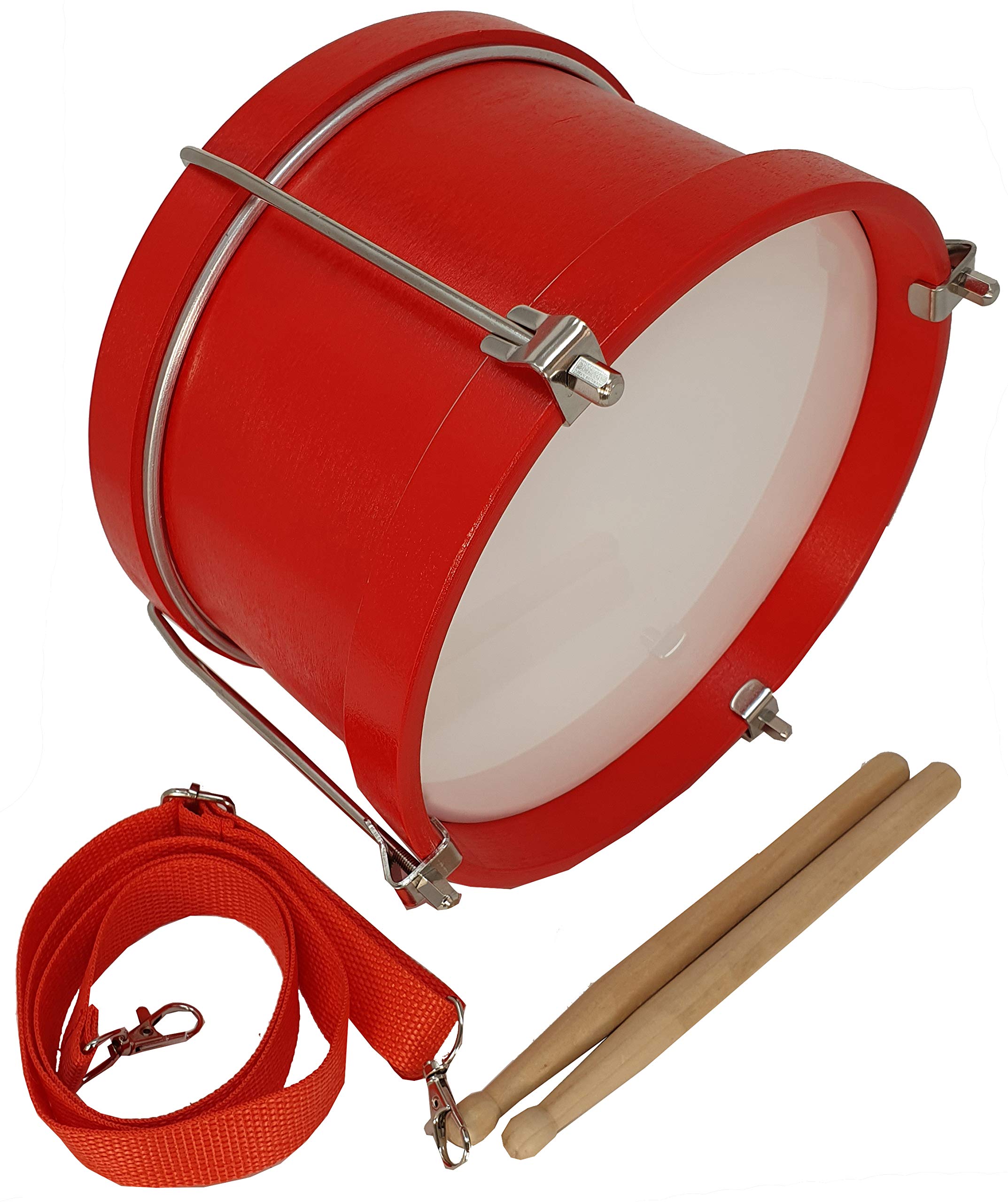 ROCKSTAR - Tambor Parche Afinable de Madera SMD105BL Caja de marcha, Instrumento Musical, Incluye Correa y Baquetas. Diámetro 24cm