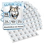 LUNA ICE Dry Ice Packs for Shipping Cubes - Long Lasting ice Packs - 24+ Hour Freeze Power - BPA Free - 96 Pack Bulk 6 lb - Hielo Seco - Reusable Gel Bricks for Food
