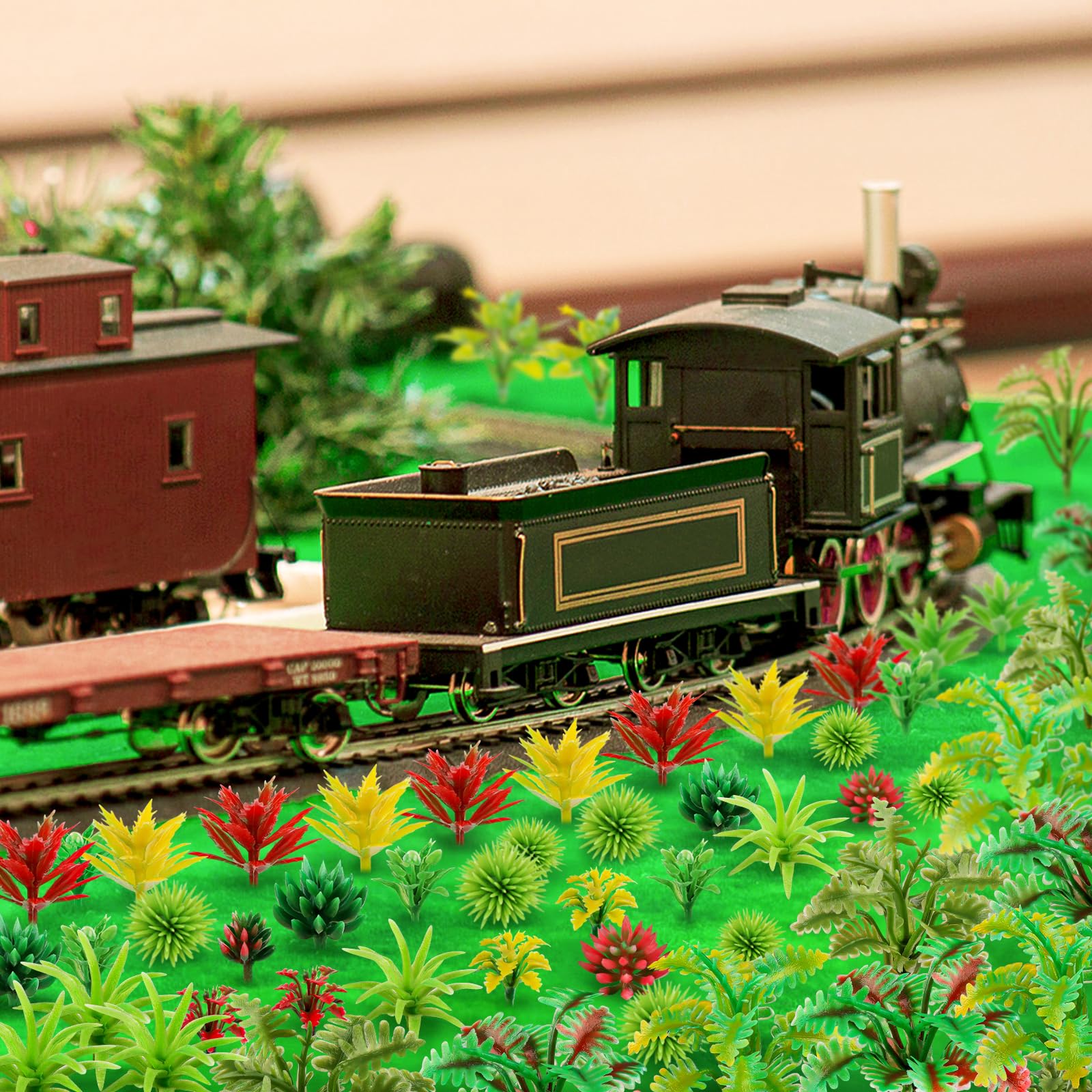 QUOZUO 100pcs Mini Model Trees Miniature Plants Model Rainforest Railroad Miniature Basing Material Artificial mini Plants for DIY Crafts Garden Scenery Railway Sand Architecture Building Model - Image 4