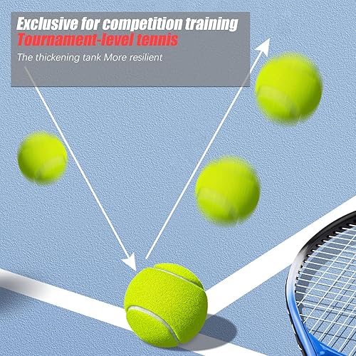 Miniatura 6 de GKK Paquete de 27 pelotas de tenis, pelota de tenis de entrenamiento sin presión, pelotas de tenis a granel para jóvenes, principiantes, mascotas,