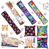 8 Pieces Catnip Kicker Toys Cat Kick Sticks Interactive Pillow Toys for Indoor Kitten Pet Chew Supplies, 2 Shapes and 4 Designs