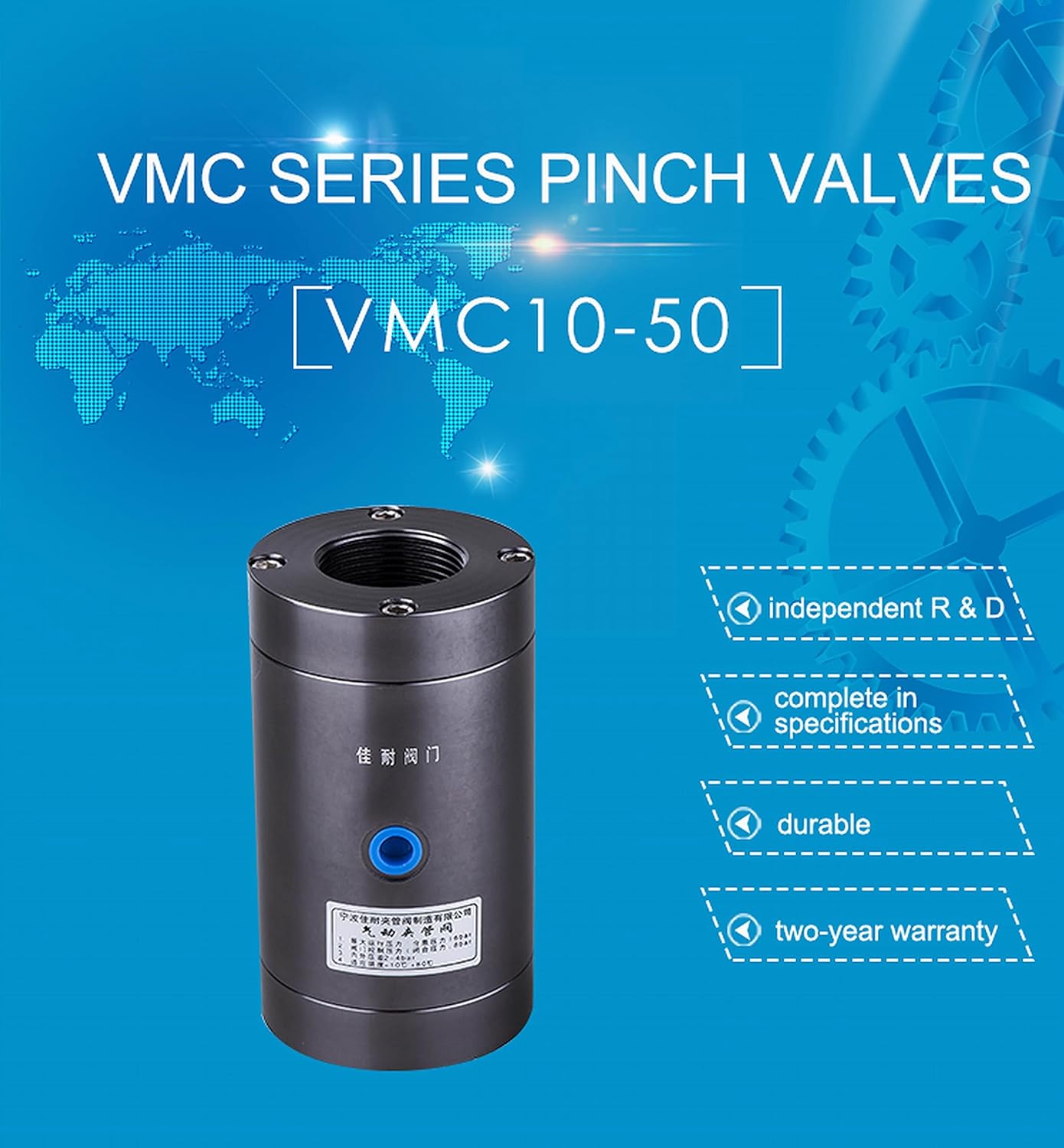 air Operated Pinch Valve-Internal Thread Connection,Sleeves for air Pinch Valve,Hose Valve,air ballonet Valve,flexble Valve (VMP-15, Plastic POM(P) Natural White)