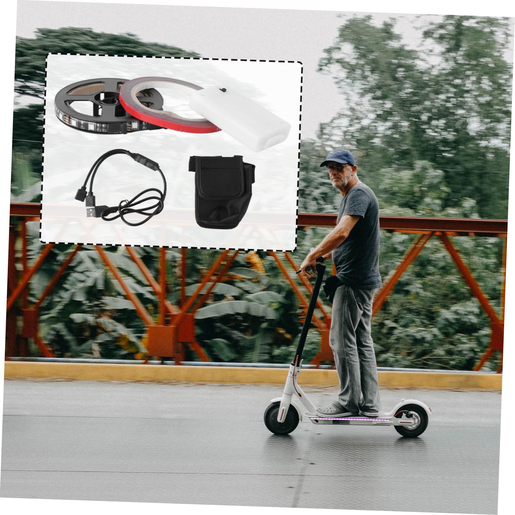Toddmomy Striscia Luminosa Per Monopattino Elettrico Con Adesivo Kit Ricambi Facile Da Installare Per Scooter Illuminazione Sicura e Visibilità Potenziata Per Altri Modelli