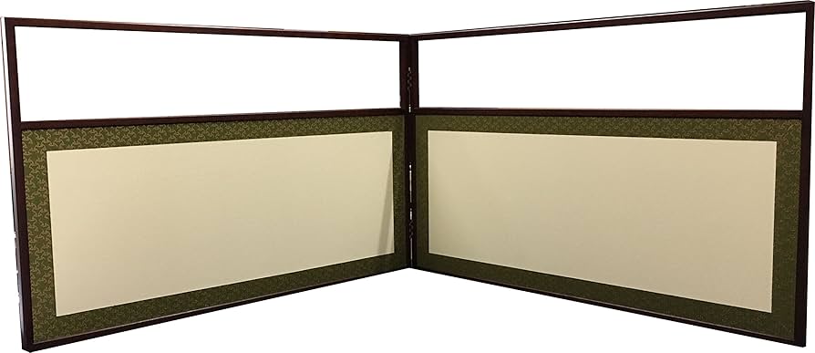 茶道具　風炉先屏風　１尺八寸　上透し　独楽継こまつなぎ　京間　裏 網代 アジロ Amazon.co.jp: 茶道具 風炉先屏風 1尺8寸 風炉先 上透 裏白角縁