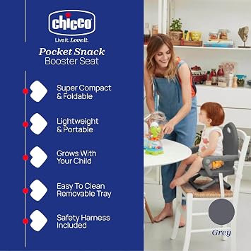 Chicco Pocket Snack Mama Sandalyesi Yükseltici (Koyu Gri)