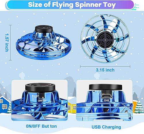 Miniatura 4 de ComfortneSS Spinner volador bola de orbe voladora con rotación de 360 juguete de dron operado a mano para niños mini dron giratorio volador con