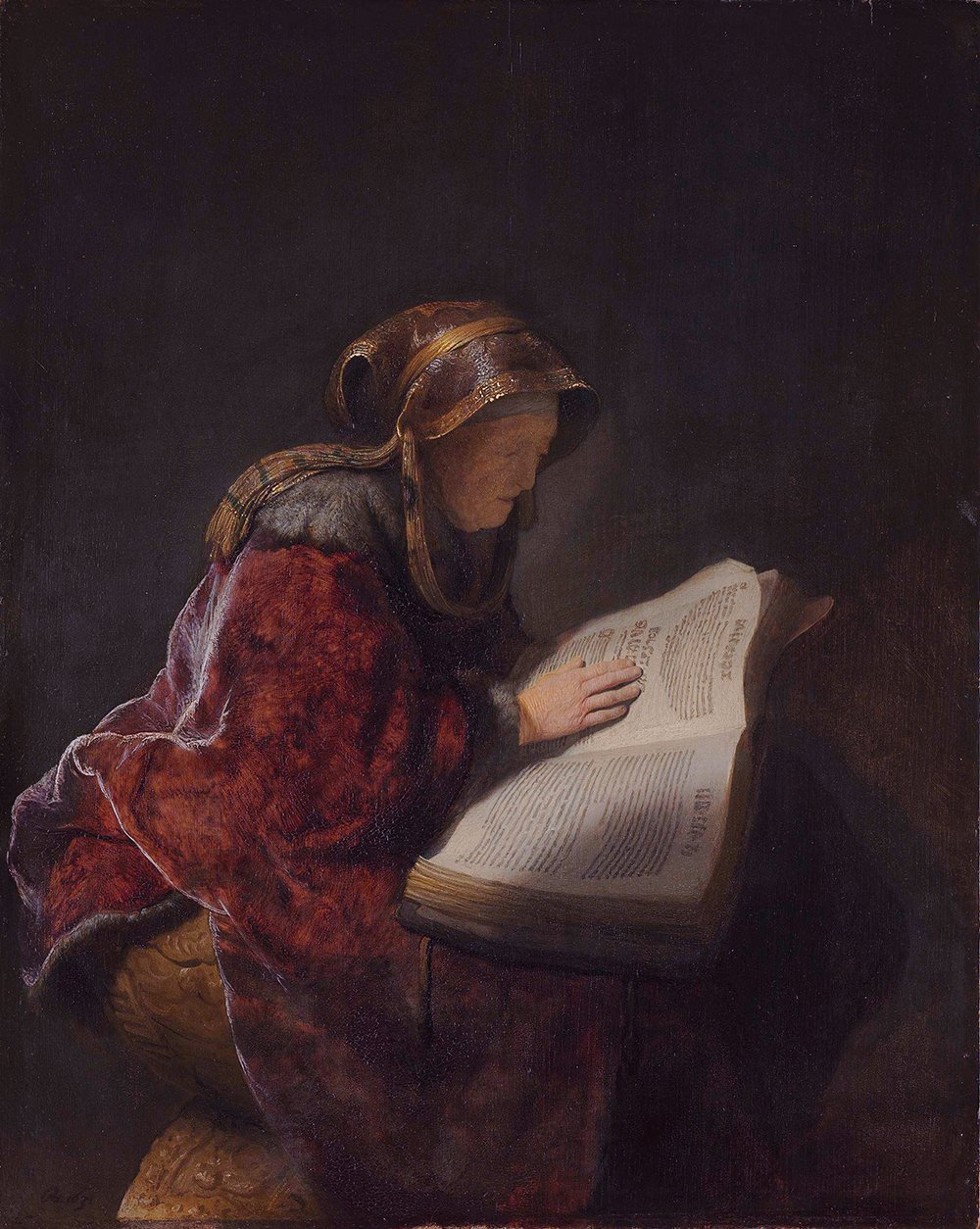 Affiche Prophet Anna par Rembrandt - Grand Format Impression Fine Art