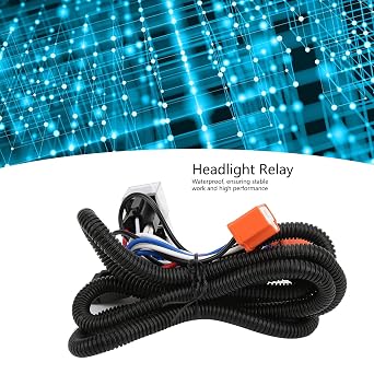 1Set H4 Relay Harness, H4 Headlight Relay Harness H4 Wiring Harness Headlight Relay Kit, DC 12V 80A PE Waterproof Cord Kit Headlamp Brightener, High Heat Resistance Without Hardening