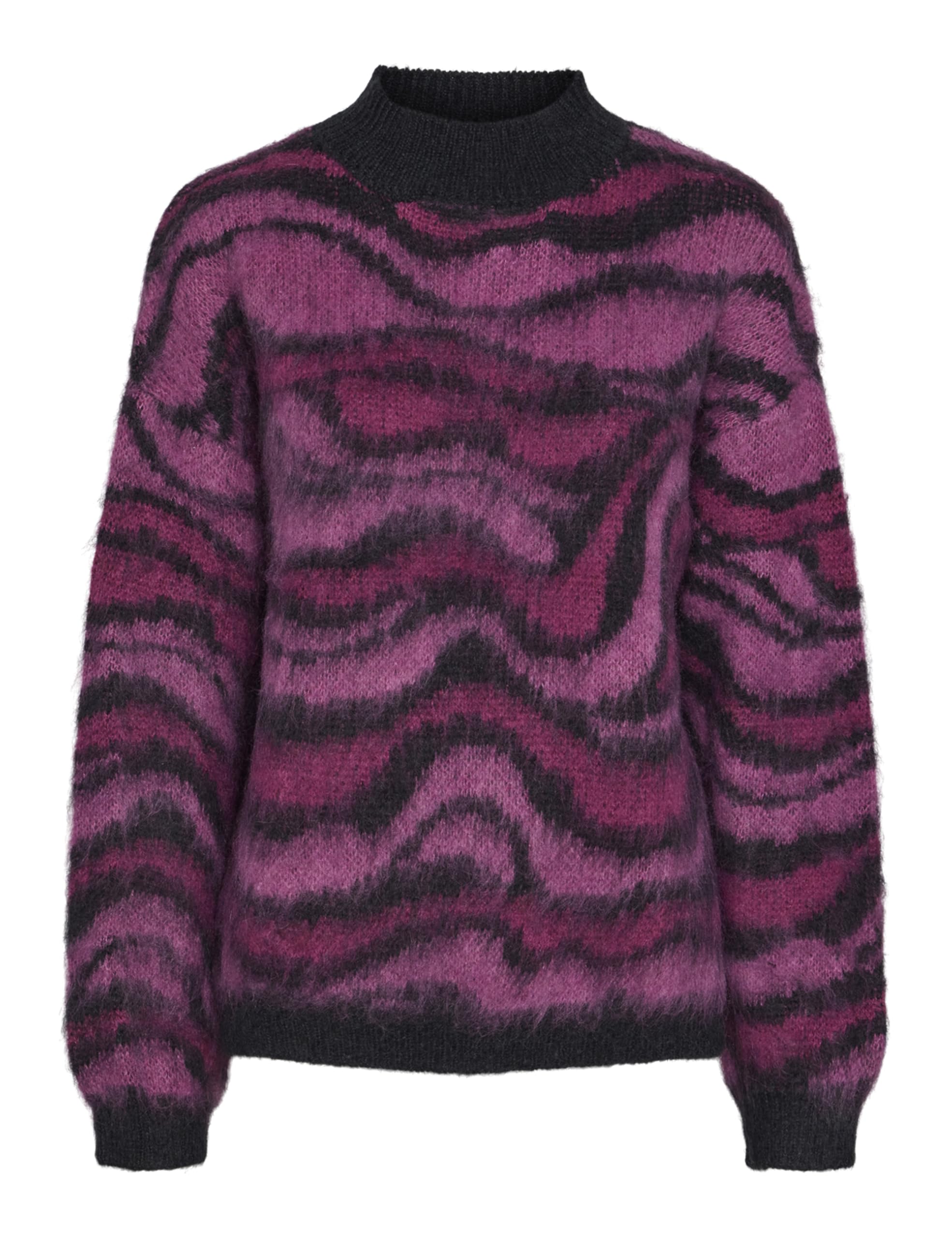 PIECES Pcnoela LS Oneck Knit BC Jersey de Punto, Salute/patrón: Jacquard Rosa, M para Mujer