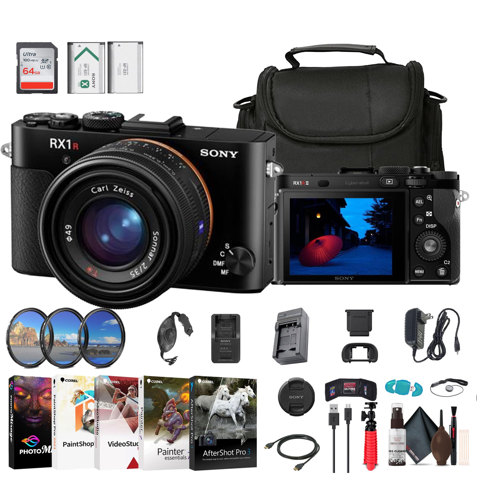 Sony Cyber-Shot DSC-RX1R II Digital Camera & Tripod & Battery Bundle