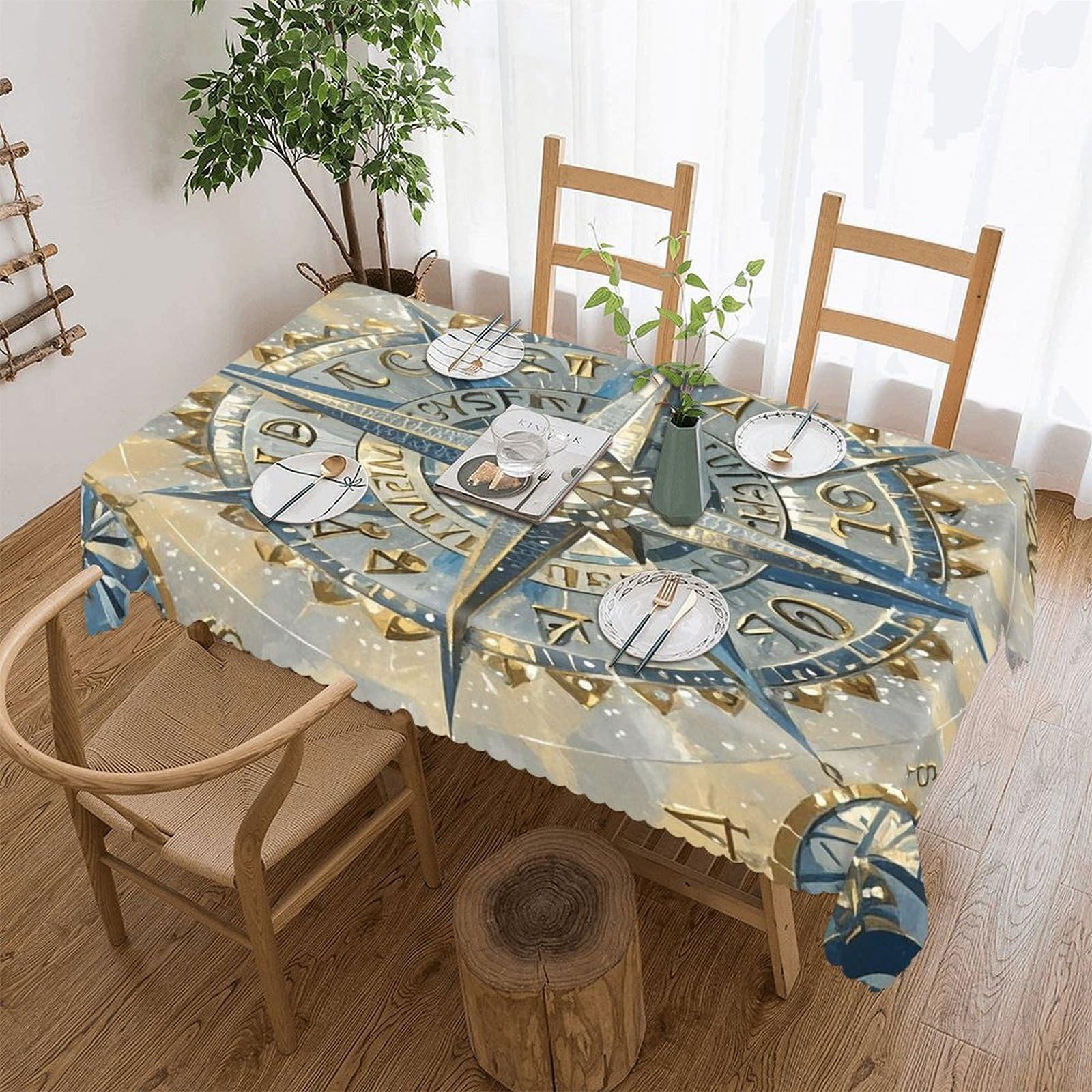 LZQPOEAS Pointer Pattern Tablecloth Rectangle Table Cloth Decorative Fabric Table Cover Waterproof Seasonal Table Cover Wrinkle Resistant Washable Table Cloth for Party Picnic Dinner Decor 55"x70"