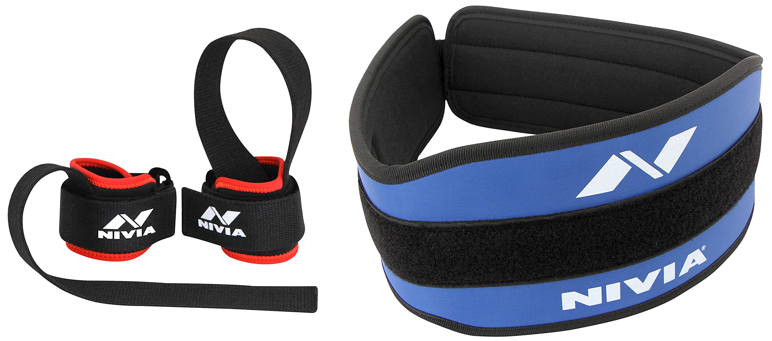 Nivia Eva Gym Belt GB-975 Medium (Blue and Black) & Nivia 11044 Weight Lifting Wrist Support, Free size (Black) (B0BB6KYHVN) Amazon Price History, Amazon Price Tracker