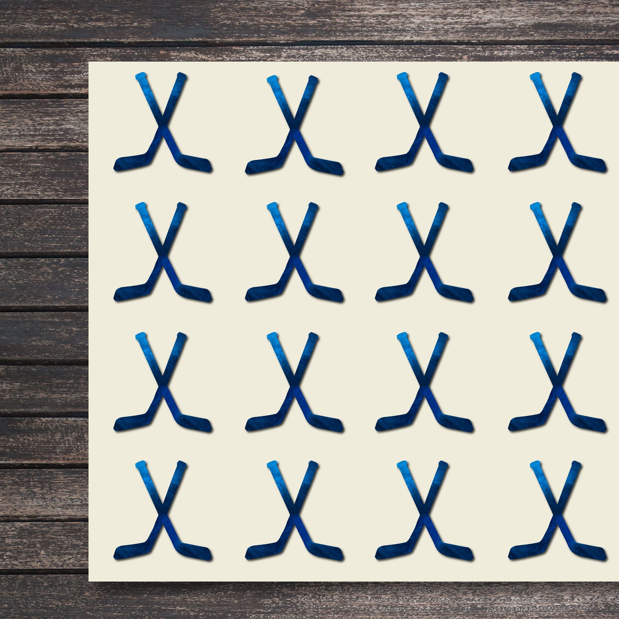 Hockey Sticks Craft Stickers, 44 Stickers at 1.5 Inches, Great Shapes for Scrapbook, Party, Seals, DIY Projects, Item 1321899