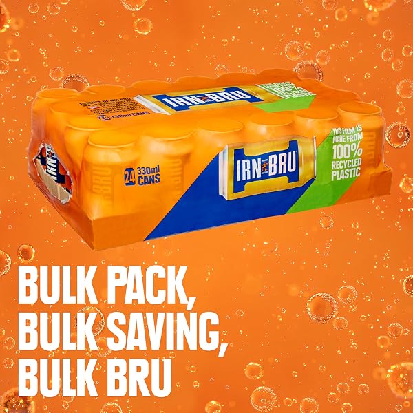IRN-BRU Regular, 24 Pack Iconic Flavoured Fizzy Drinks Multipack Cans - 24 x 330ml Cans - 5