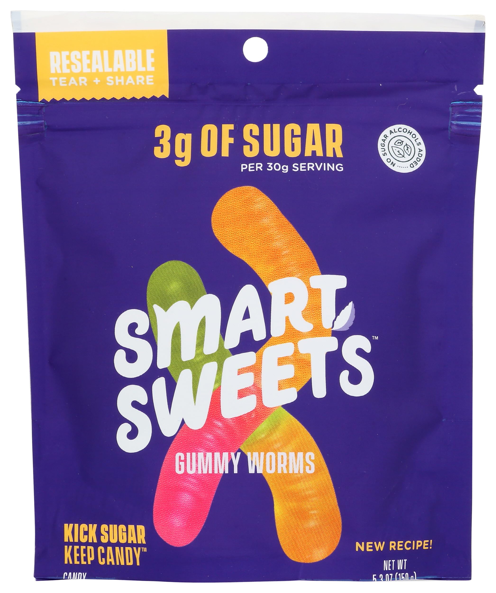 SMART SWEETS Gummy Worms, 5.3 OZ