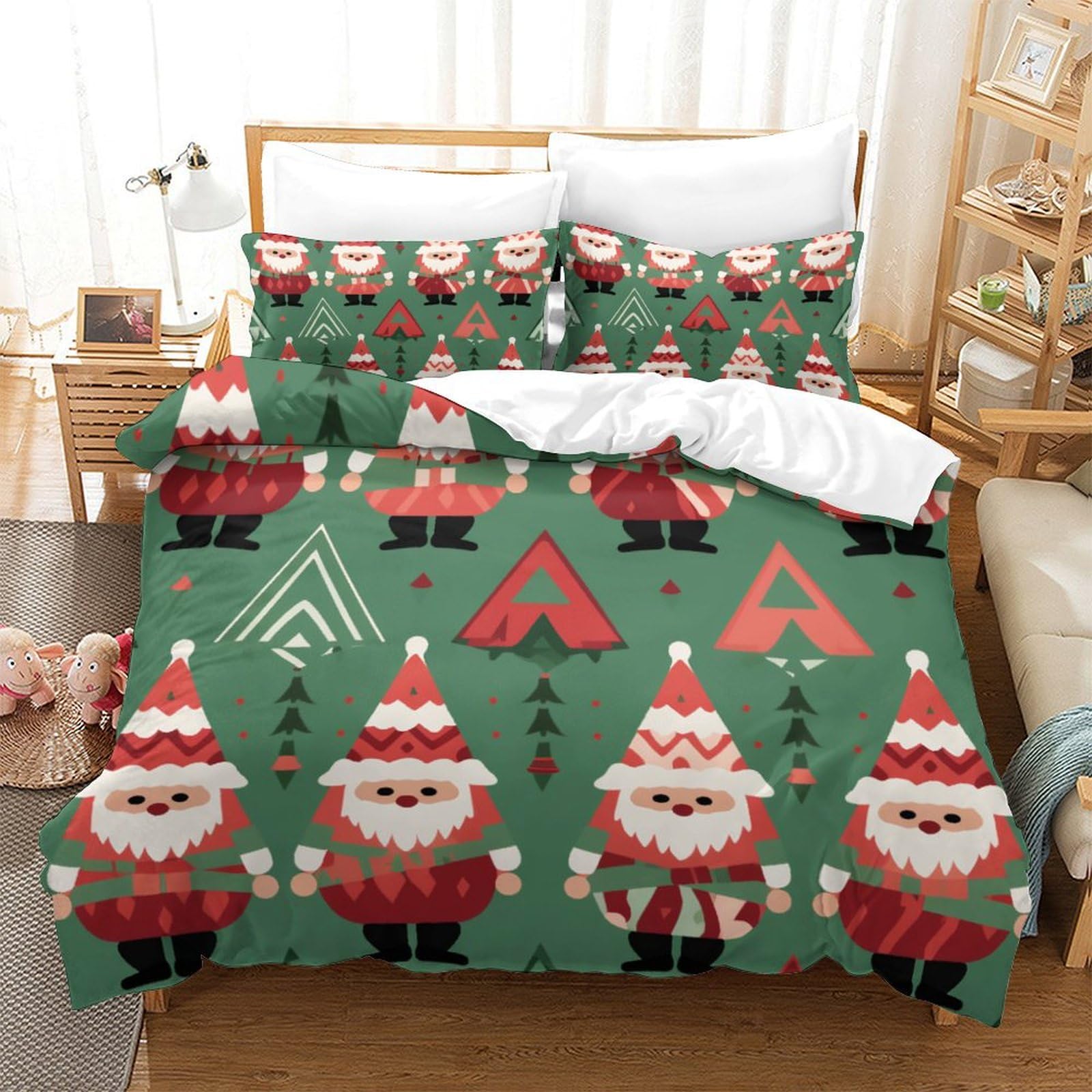 Parure de lit de Noël 3 pièces housse de couette douce 260x220 pour adulte