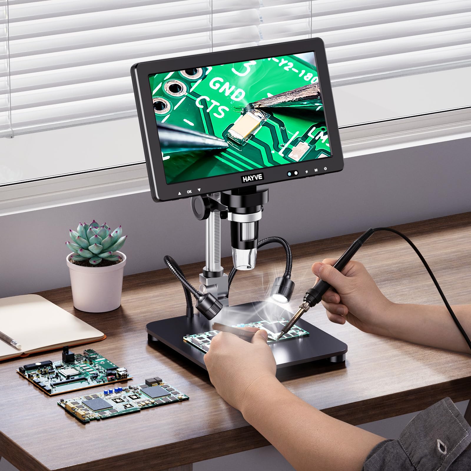 Hayve Microscopio digital HDMI de 10.1 pulgadas, microscopio de monedas 2000X, ver toda la moneda | 20 MP, soporte más largo de 10.4 pulgadas, compatible con PC/TV