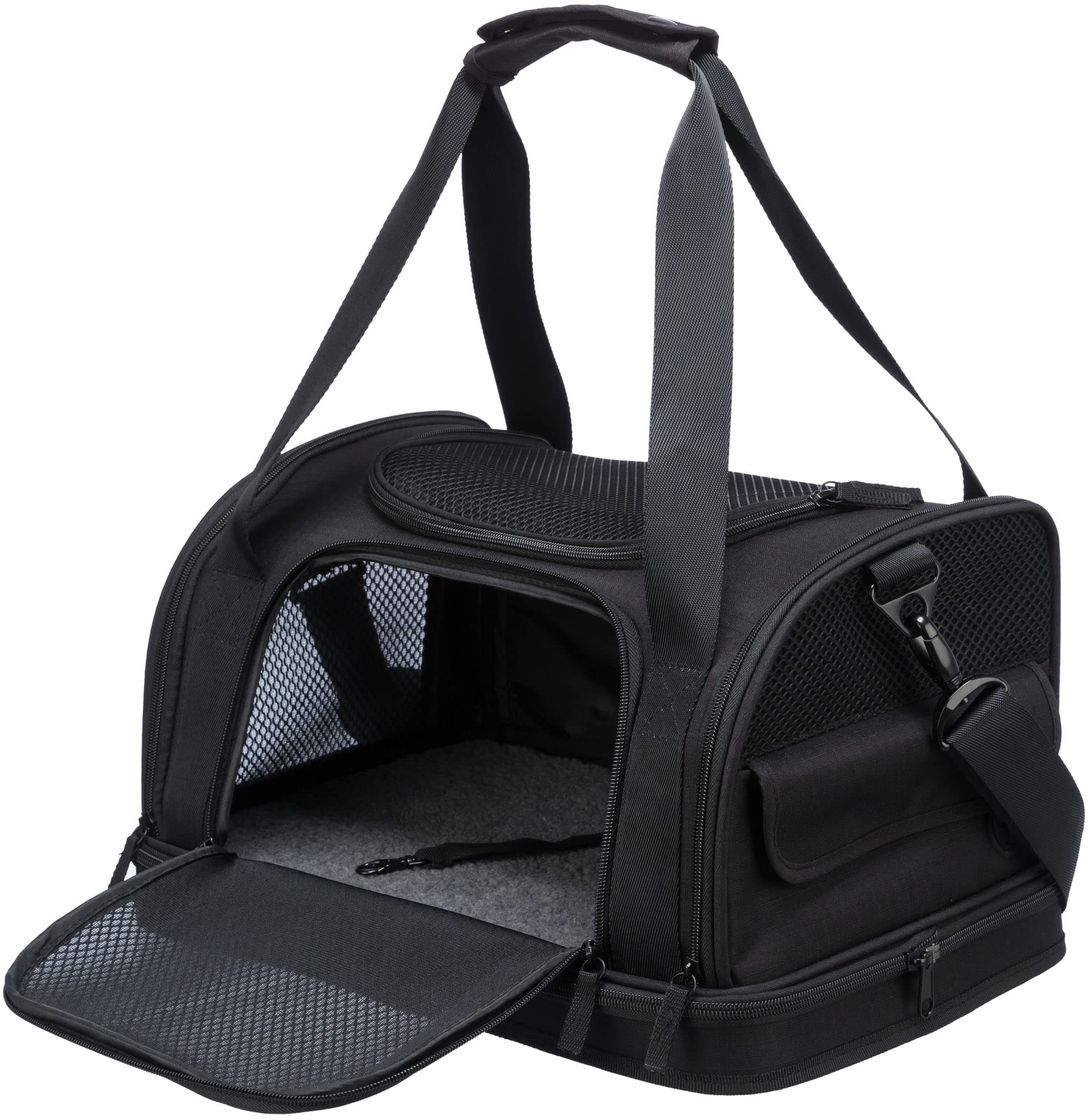 Trixie Airline Tasche Fly, Flugzeug Reisetasche Für Hunde, 28 × 25 × 45 cm, Schwarz - 28902