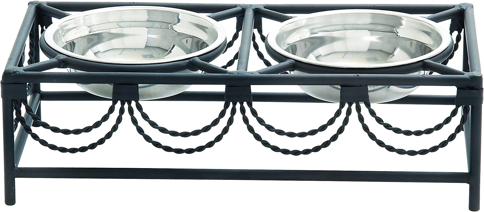 Benzara 96948 Sophisticated and Stylish Metal and Steel Pet Feeder