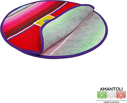 Miniatura 3 de Bolsa calentadora de tortilla serape de lotería mexicana  Zarape De Saltillo Original  Tortillero hecho a mano  Microwable para maíz y tortilla de