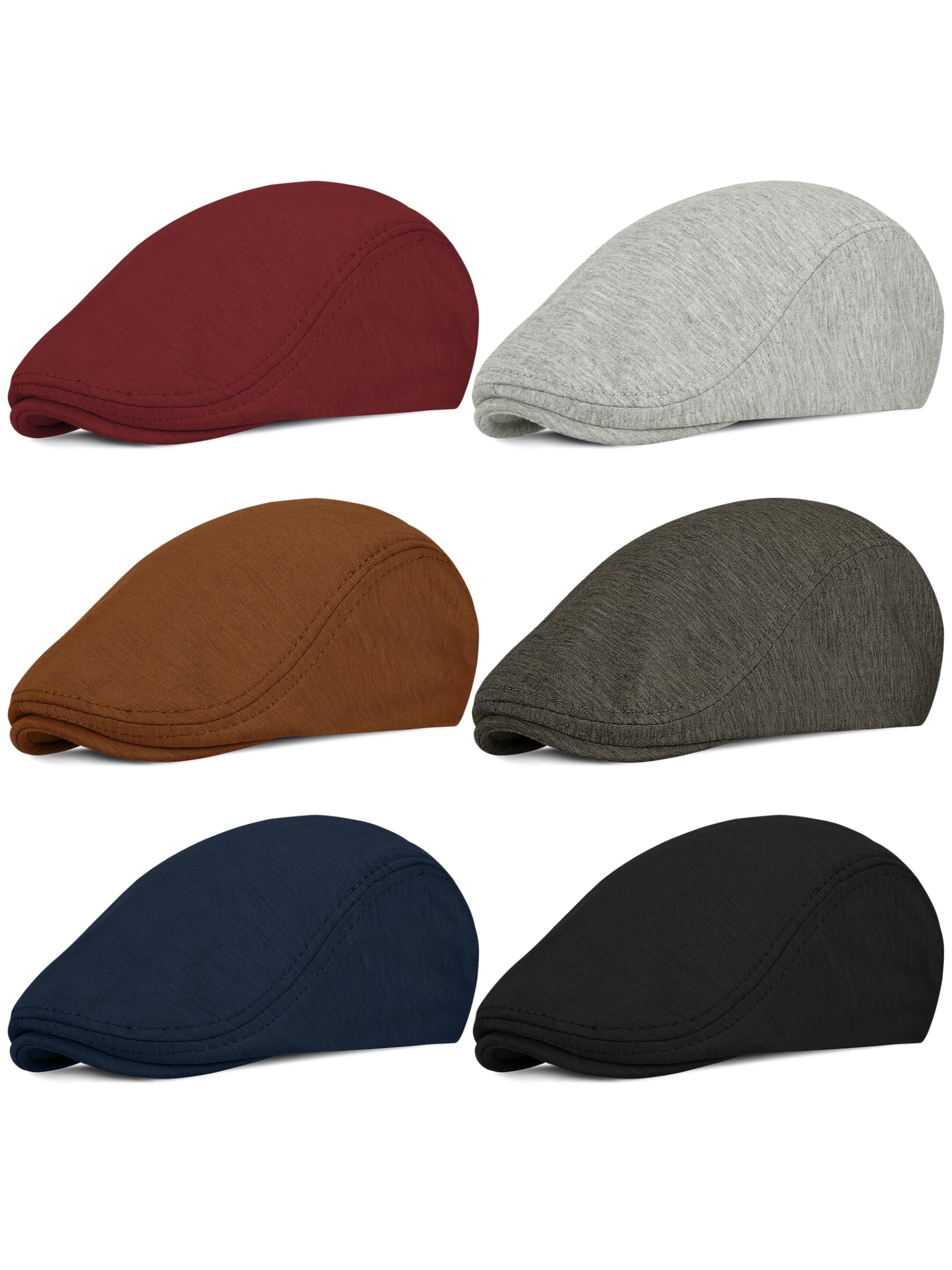 6 Pieces Men's Newsboy Caps Gatsby Cabbie Driving Hunting Cap Newsboy Flat Cap Irish Hats Ivy Hat