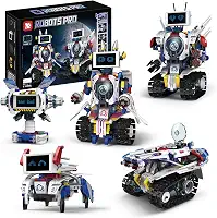 Robôs Blocos de Montar Construção Brinquedos STEM Educacional Infantil 5 em1 Com Controle Remoto e Tela de Robô de Codificação de APP 603 Peças