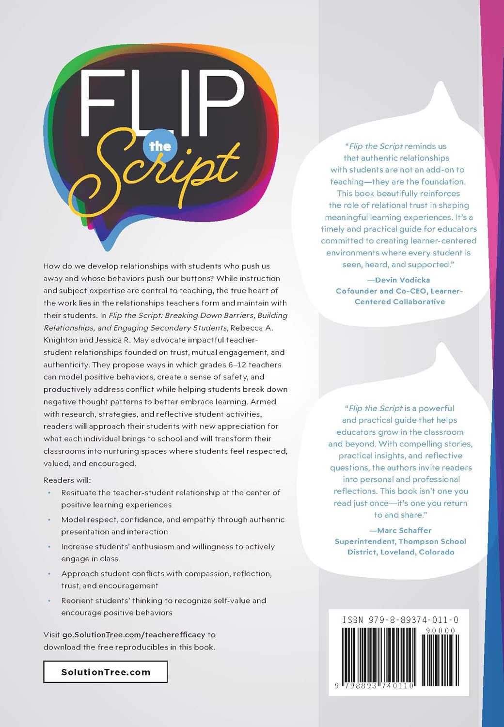 Flip the Script: Breaking Down Barriers, Building Relationships, and Engaging Secondary Students (Impactful and transformative relationships with secondary students)      Teacher Efficacy ed. Edition