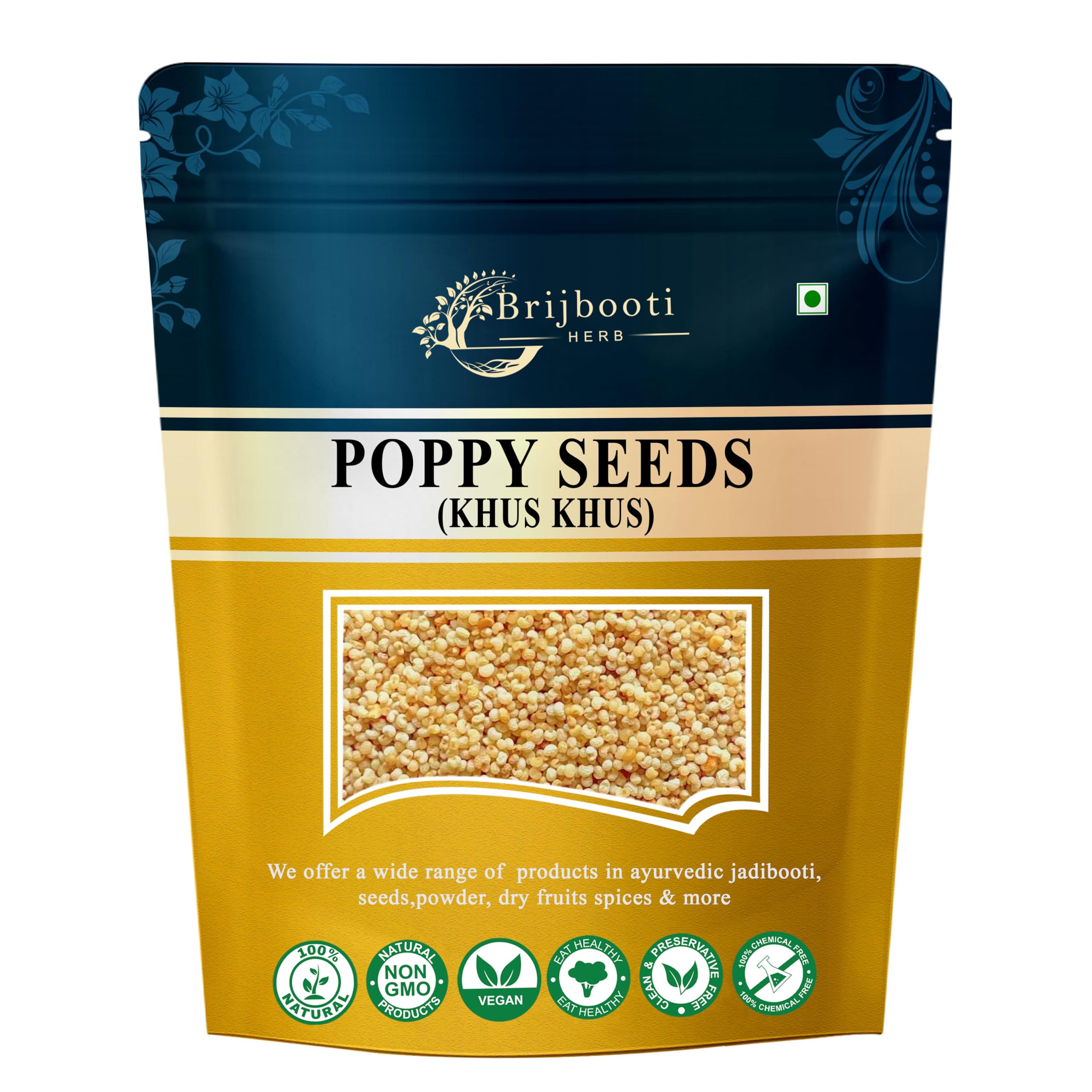 BrijBooti Poppy Seeds 100 g | Khus Khus | Posta Dana For Eating | High Grade 100% Authentic Organic Indian Khas Khas