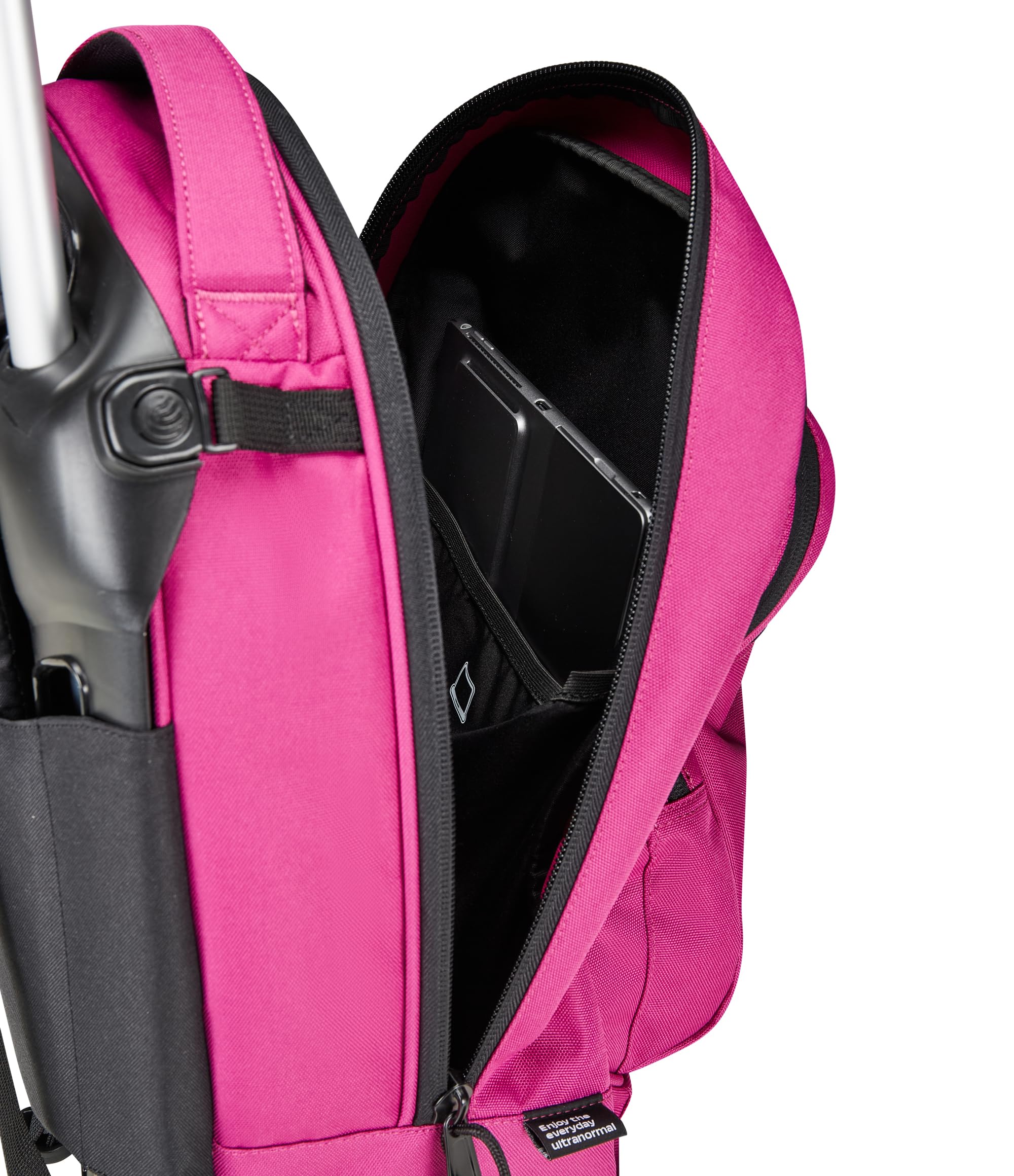 Invicta Trolley Scuola Plug Plain, Fucsia, Multi Uso, Zaino Doppio Scomparto Con Carrello Sganciabile, Tasca PC, Tasca Borraccia e Tasca Con Organizer, Trolley Medie Superiori Viaggio, Ragazza