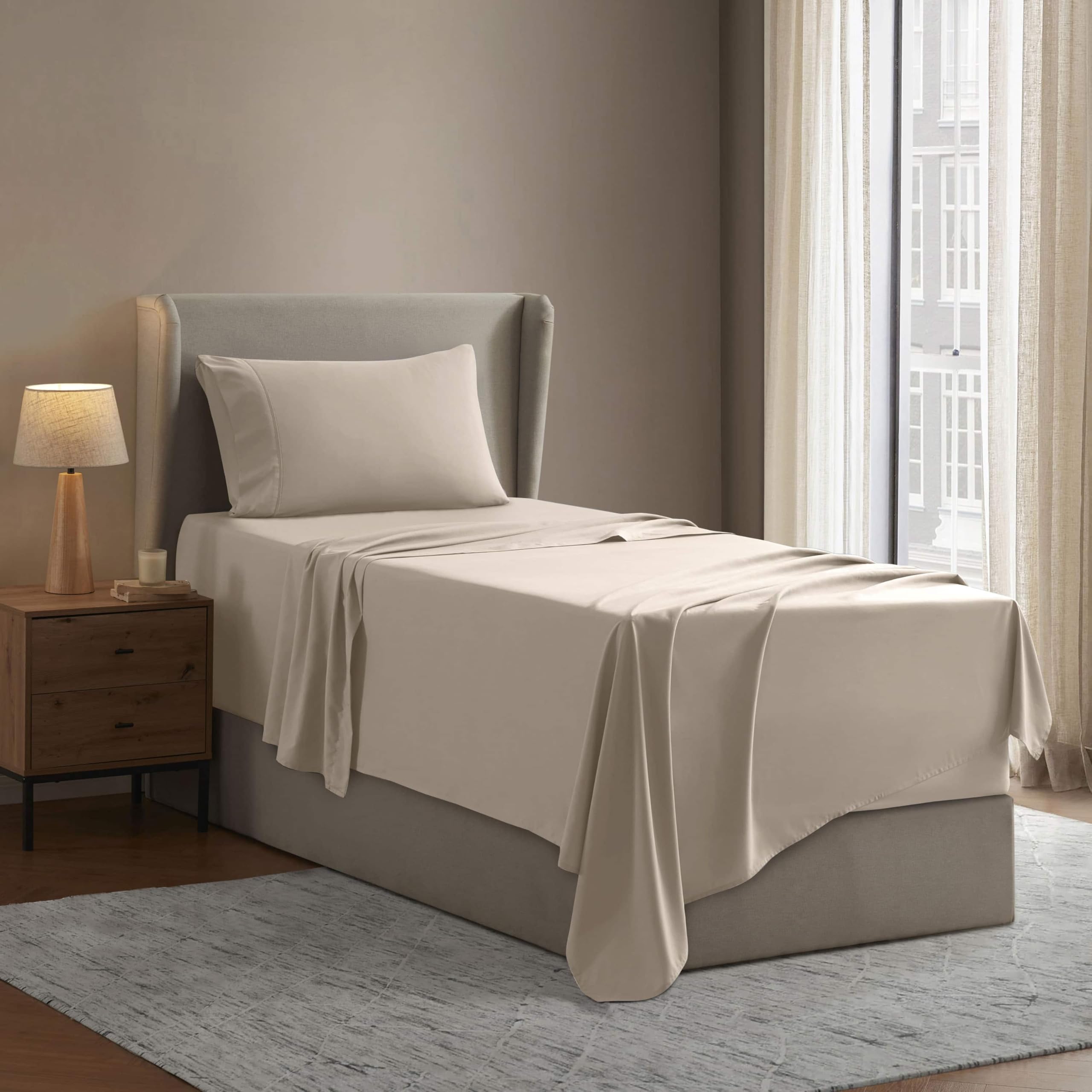 Nestl Twin Sheet Set Beige Cream