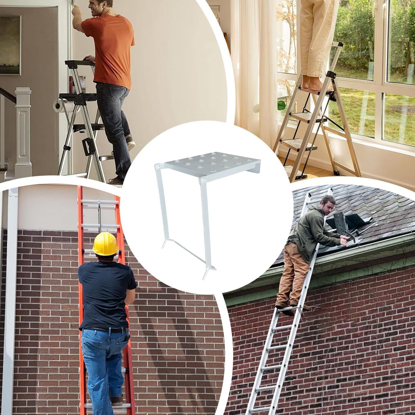 Piattaforme Resistente Regolabile Ripiegabile Antiscivolo Attrezzo per Casa | Piattaforme di Lavoro Regolabili Per Esterno Cortile Patio Riparazioni Casa Soffitto Garage Officina