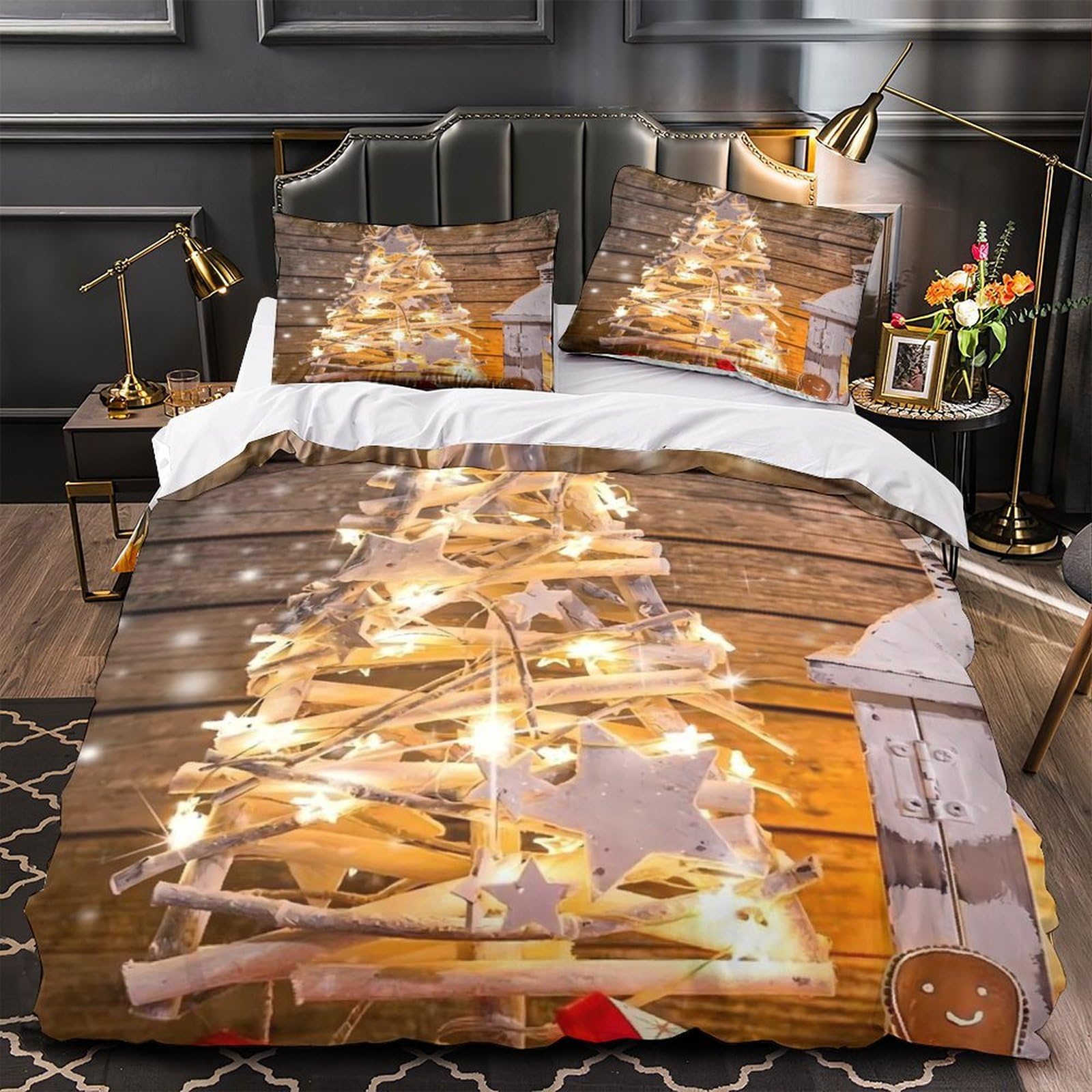 Housse de couette Noël 3D en microfibre, idée cadeau idéale pour lit King size