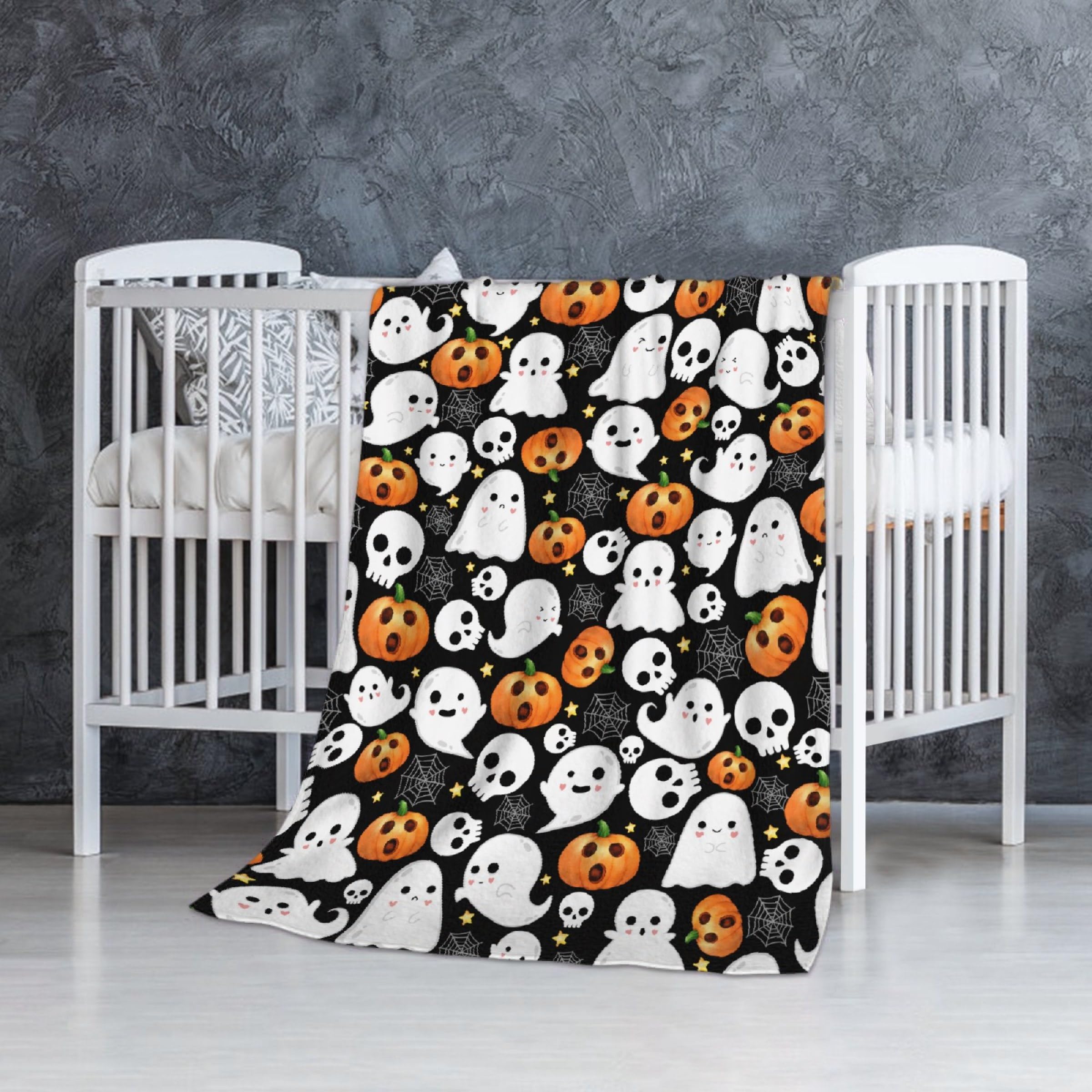 Halloween Ghosts Baby Blanket Gifts Super Soft Swaddle Newborn Cozy Baby Receiving Blanket Stroller Throw Blanket for Crib 40x30 in for Puppy