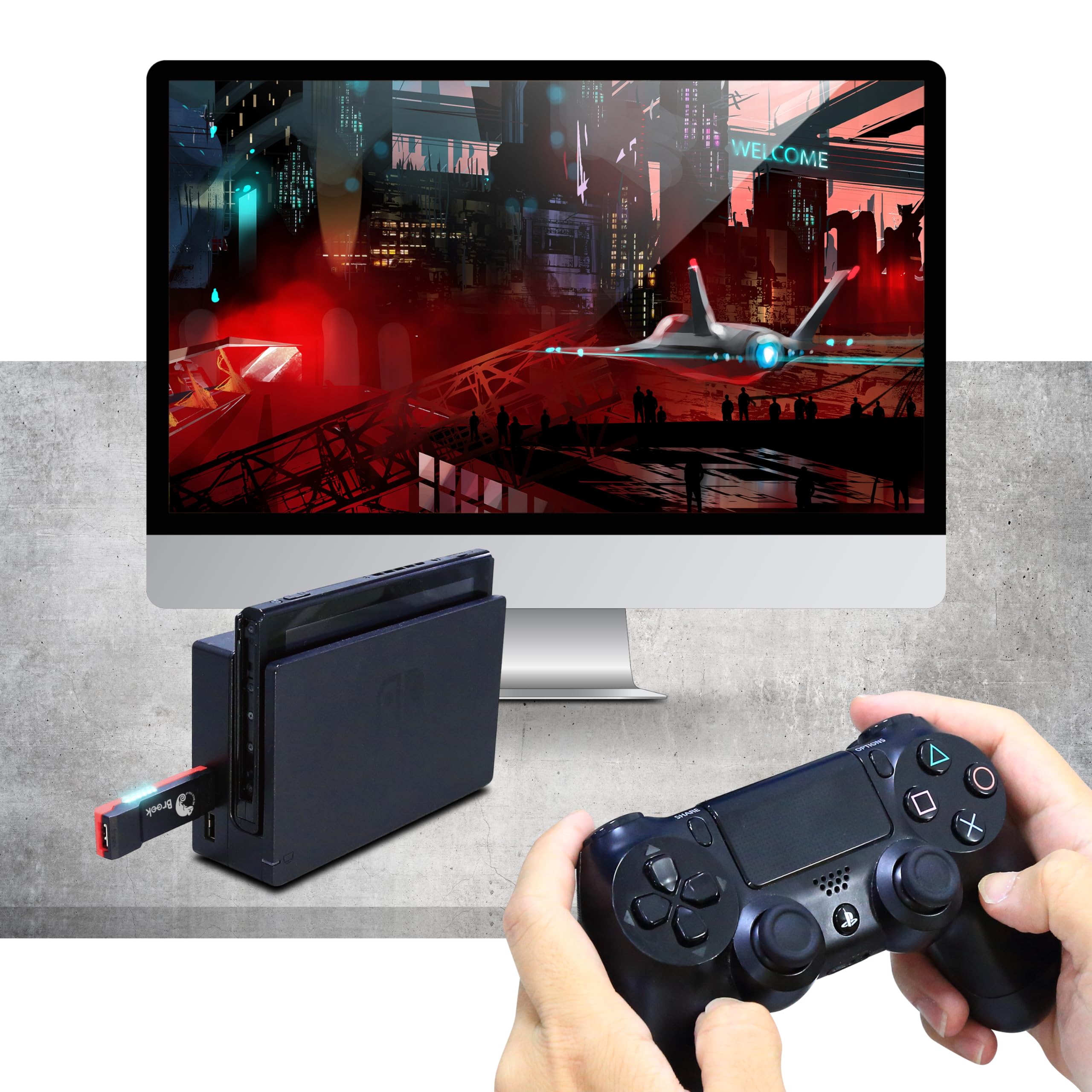 Brook Wingman NS Lite Converter - Adaptador de controlador inalámbrico para NS, Consolas de Switch y PC, compatible con Remap, Marco y Turbo ajustable