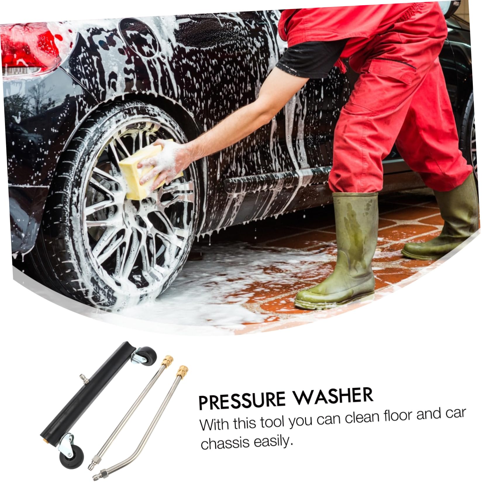 YARNOW Nettoyeur Haute Pression avec Brosse De Nettoyage pour Châssis Outil De Nettoyage De Voiture pour Camion SUV Et Autres Véhicules