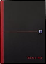 Oxford Black n' Red, A4 Notebook, Casebound, Hardback, 192 Pages, Single Notepad