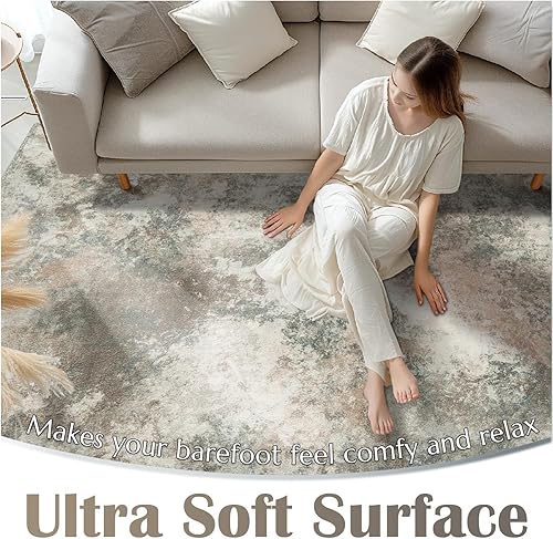 Vista 87 de jinchan Alfombra moderna lavable de 2 x 6 pulgadas, alfombra abstracta para pasillo, color gris pardo, alfombra de interior sobreteñida