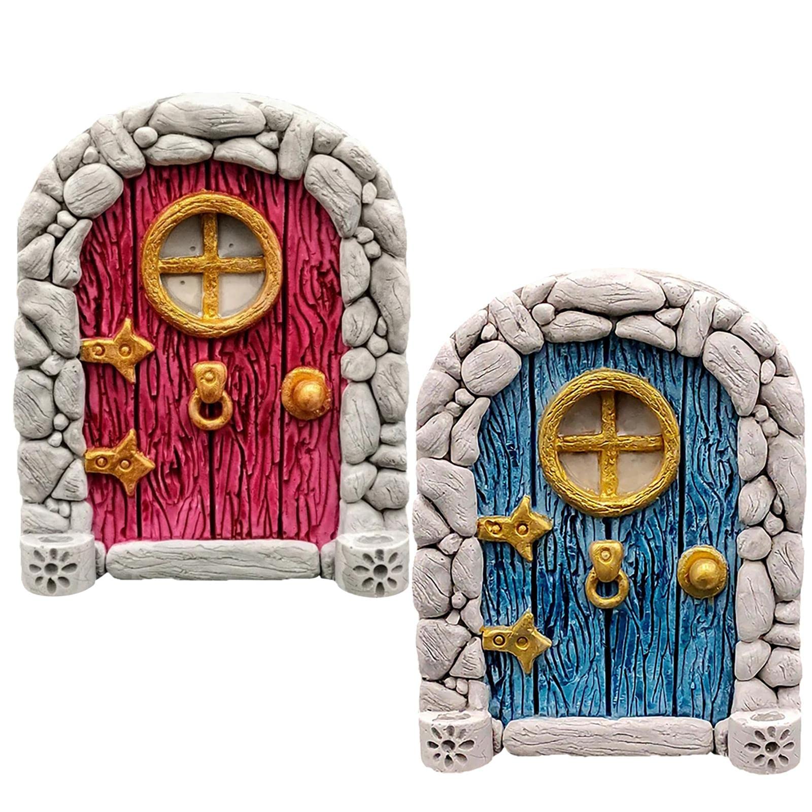2Pcs 1/12 Fairy Tale Door Dollhouse Furniture for Fairy Garden Yard Art Style B | Yard, Garden & Outdoor Living | Garden Decor | Statues & Lawn Ornaments-image-35