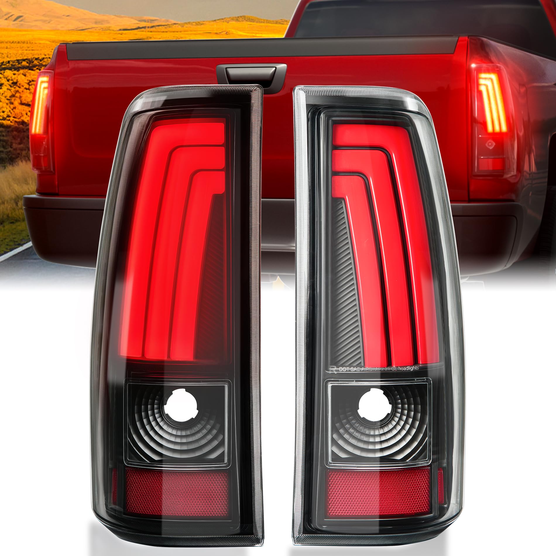 SPBREW LED Tail Lights Assembly Fit for Chevy Silverado 1999 2000 2001 2002, Tail Lights Compatible for 99-02 Silverado 1999-2007 GMC Sierra Classic,