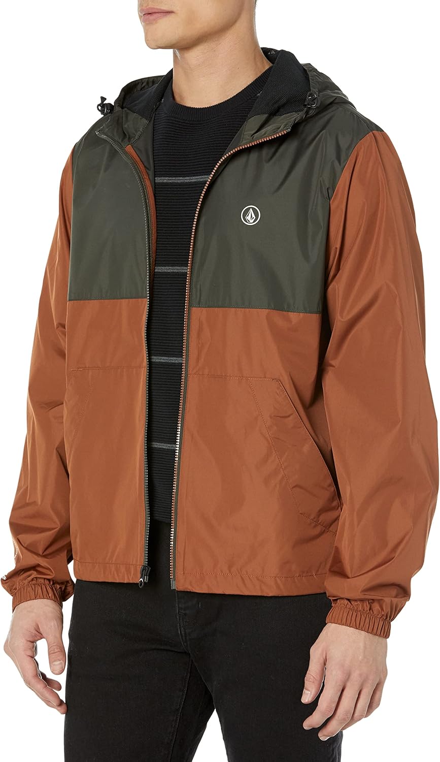 Volcom Men's Phase 91 Hooded Water Resistant Windbreaker Jacket