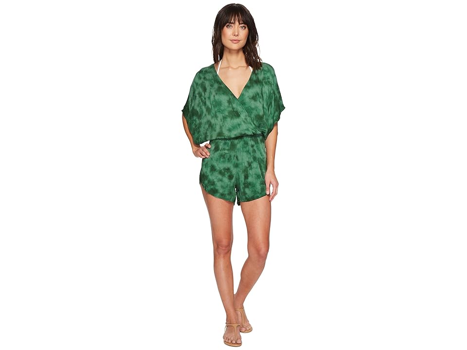 

Green Dragon Crystal Forest Eliza Kimono Sleeve Romper (Hunter) Women's Jumpsuit & Rompers One Piece