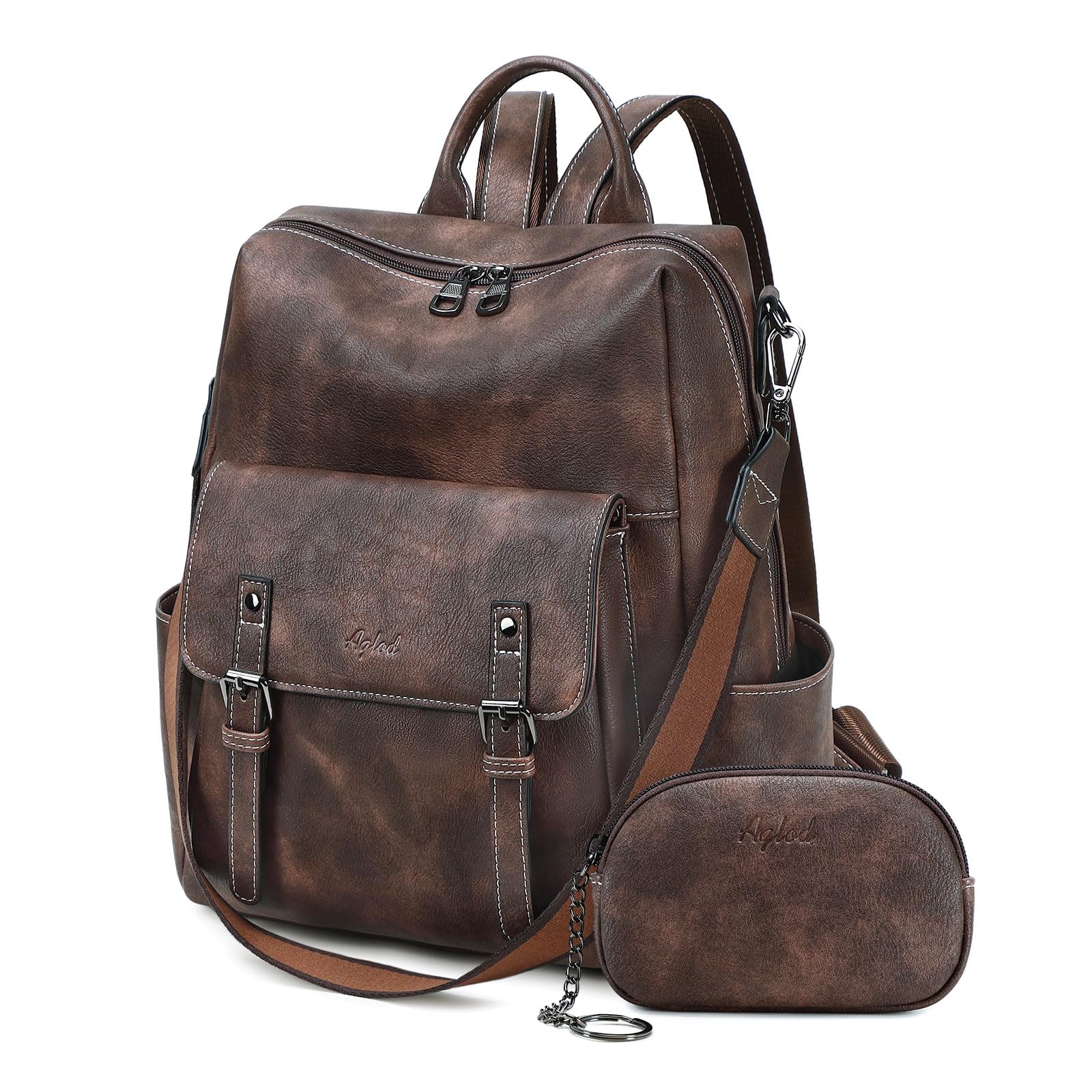 AGLOD Backpack Purse for Women PU Leather Back Packs Designer Ladies Shoulder Bag Fashion Faux Work Travel Handbags