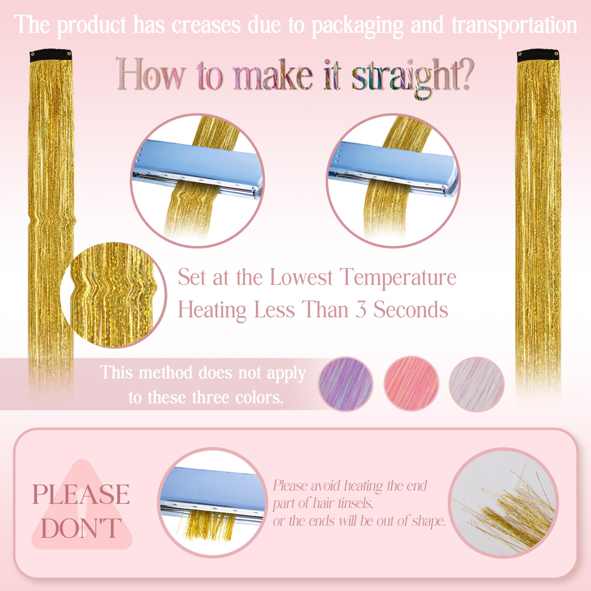 Dalababa 12 Pcs Coloured Hair Extensions - Image 3