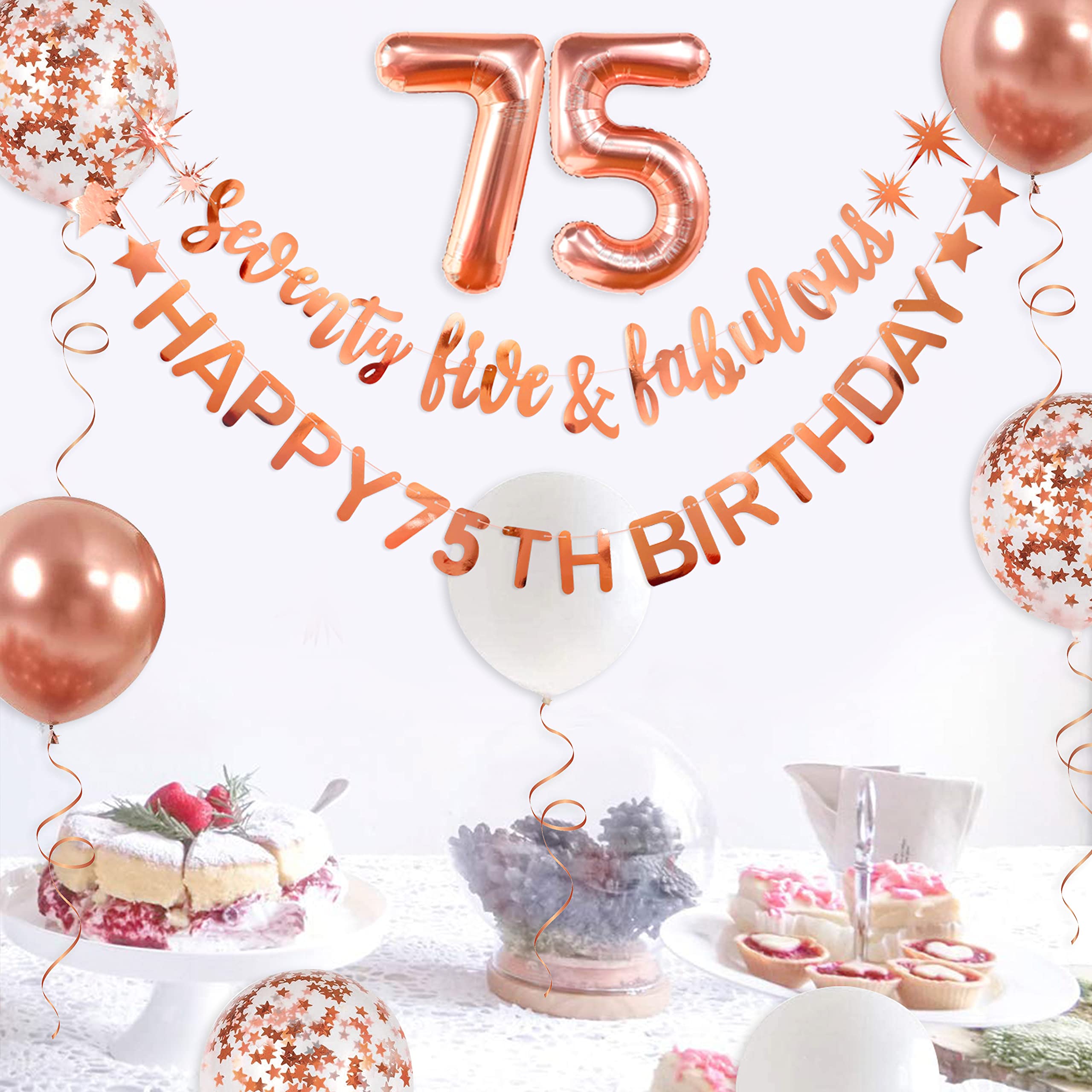 Spiritose Auguri HOWAF Oro Rosa 70 Anni Decorazione Addobbi Per Donna, Tessuto Striscione Sfondo, Giardino Interno Esterno Parete Forniture Auguri 70