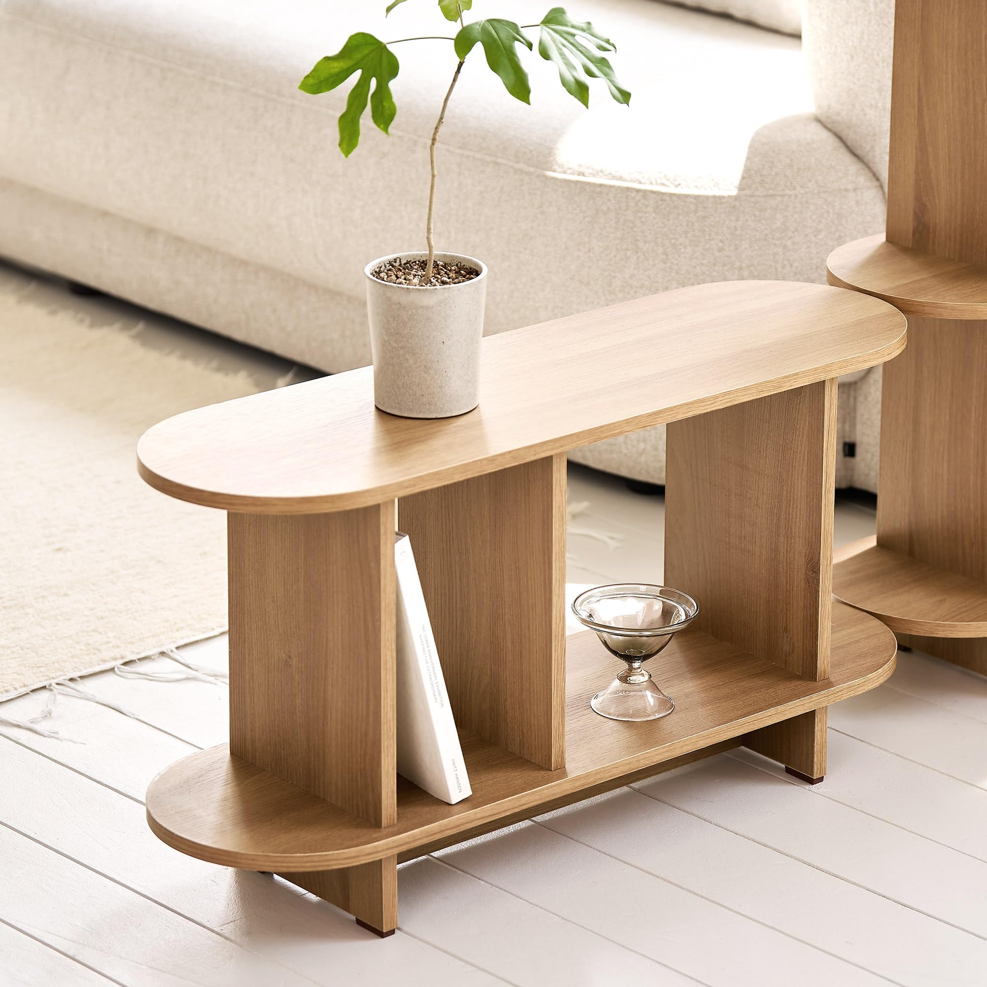 Amazon｜バルトラウンドシェルフ 4サイズラック (ナチュラル, 2段1000