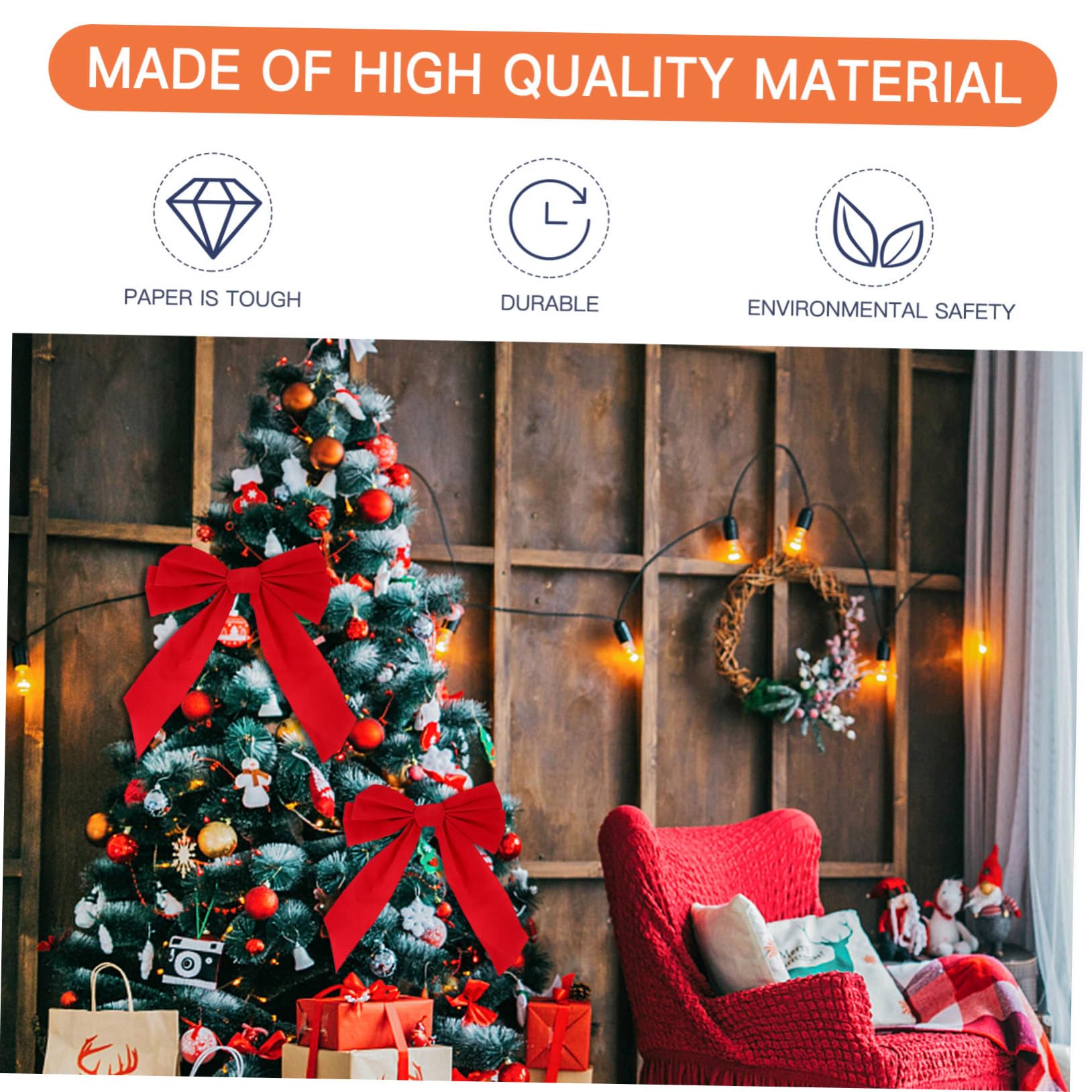 Cabilock 30 Piezas Lazo de Navidad Diver Christmas Tree Lazos para Regalos decoración navideña Guirnalda Regalos para embutidoras de Calcetines Arco de árbol de Navidad Arco de Navidad Mini